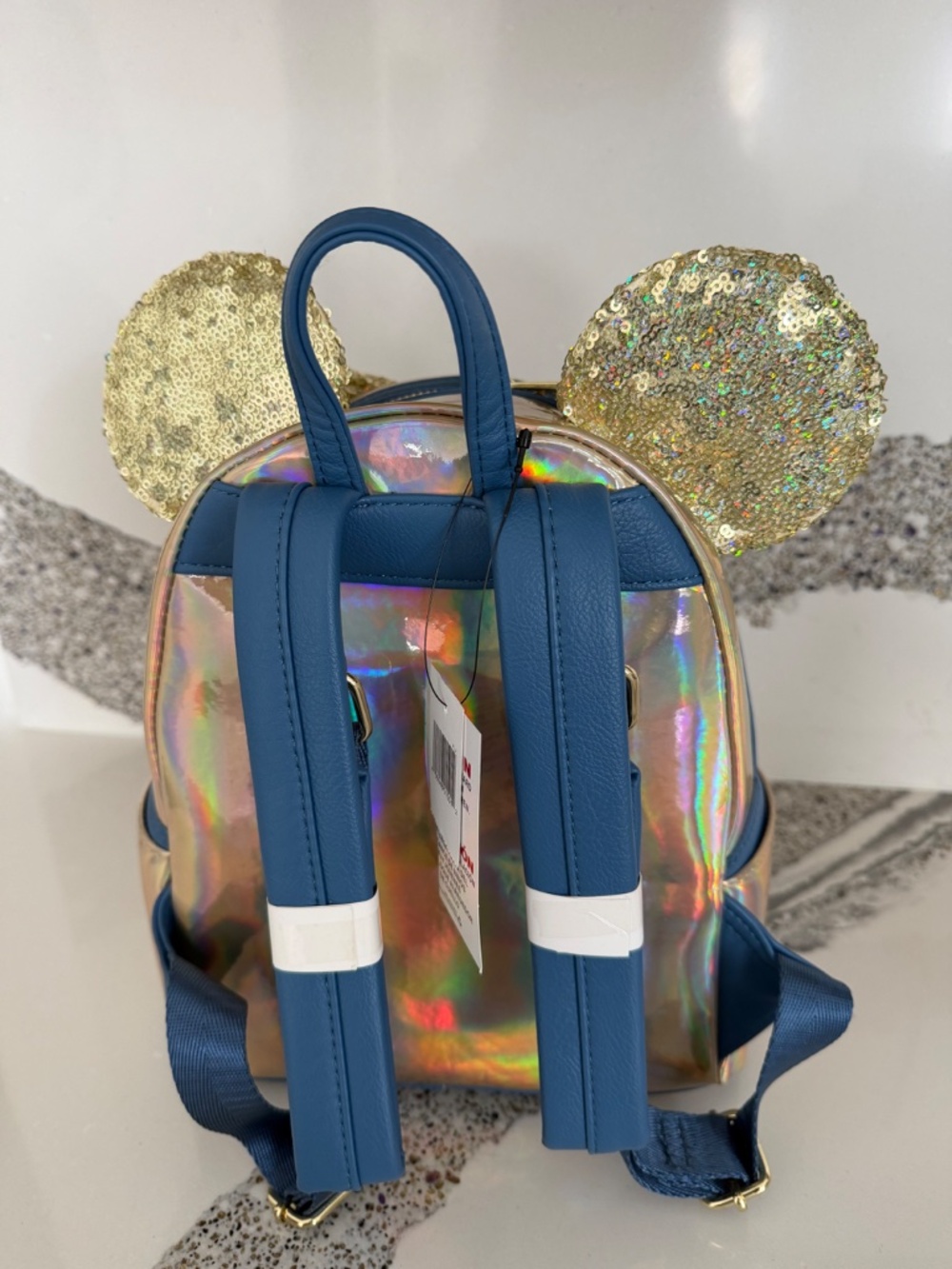 Disney Loungefly Gold and Blue Backpack - Picture 2 of 3